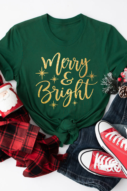 Glitter Merry & Bright Graphic Tee