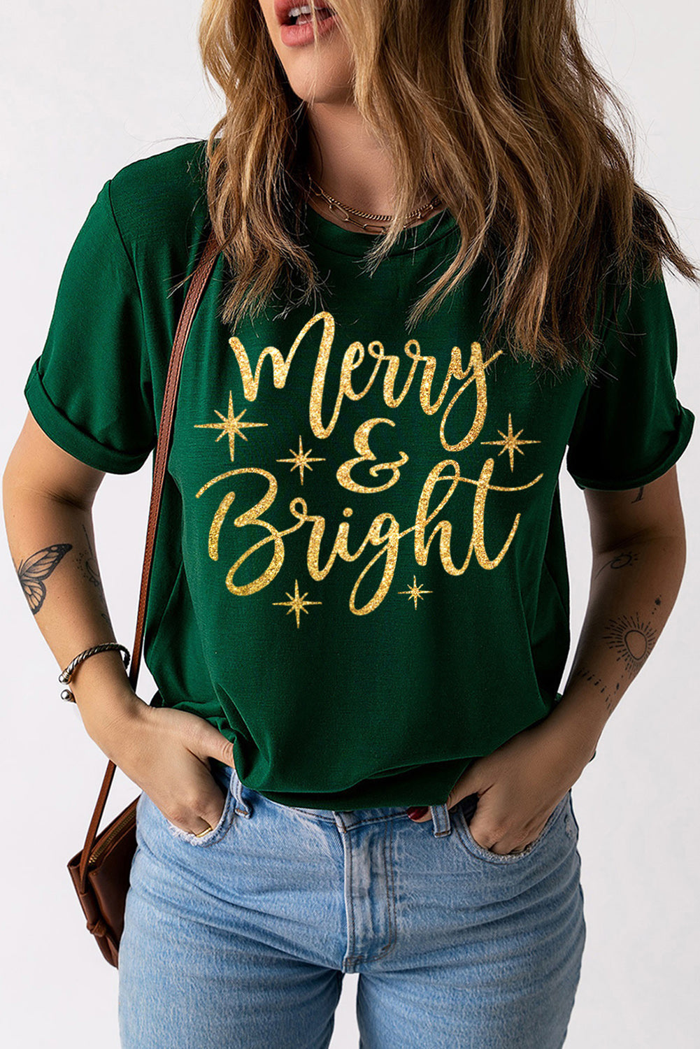 Glitter Merry & Bright Graphic Tee