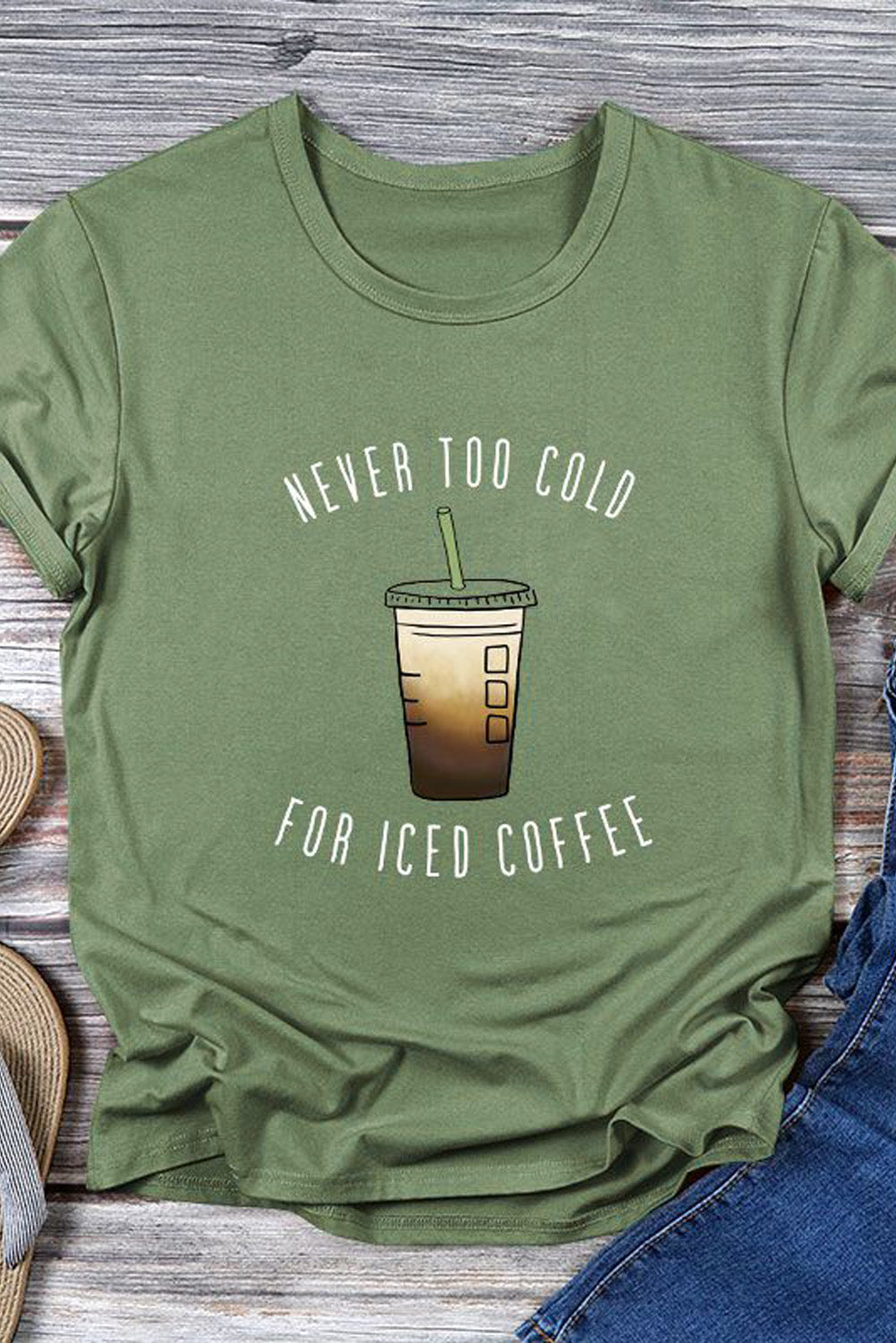 Never Too Cold For Iced Coffee Tee