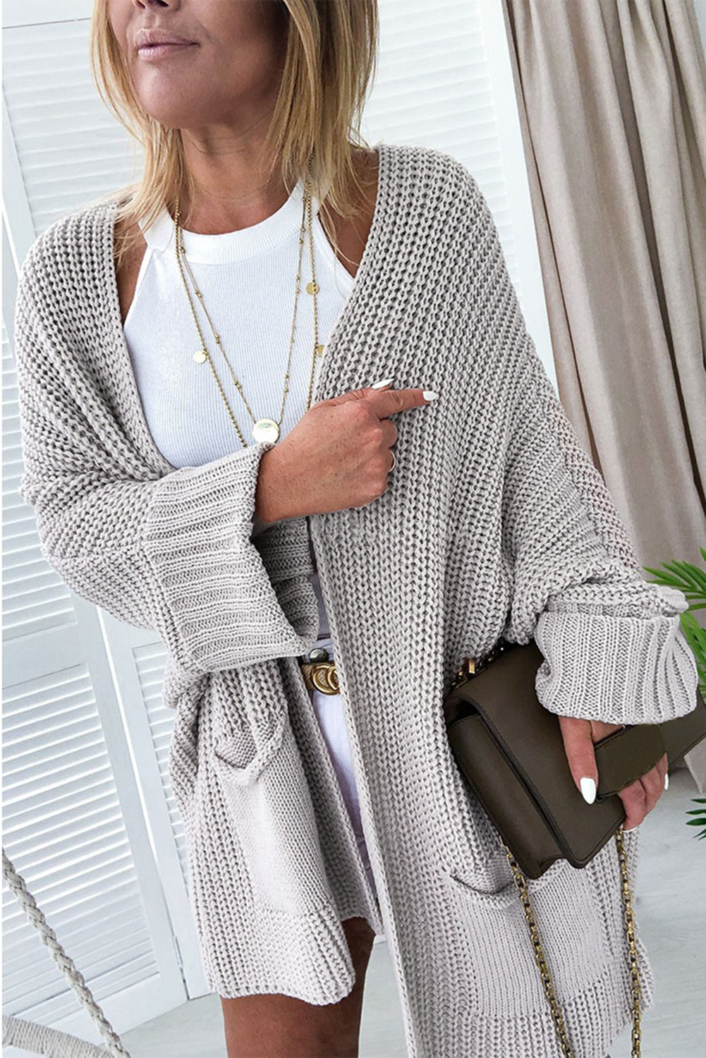 Oversized Drop-Shoulder Cardigan – The Strawberry Finch