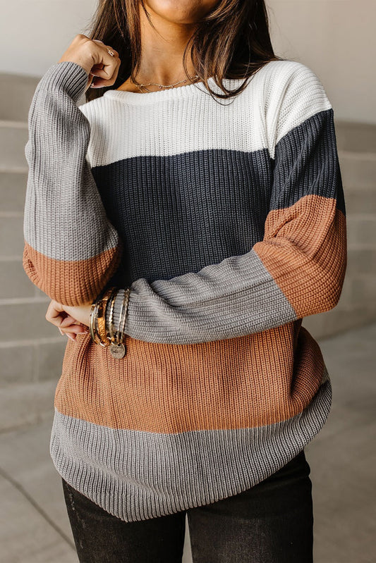 Roasted Coffee Colorblock Sweater
