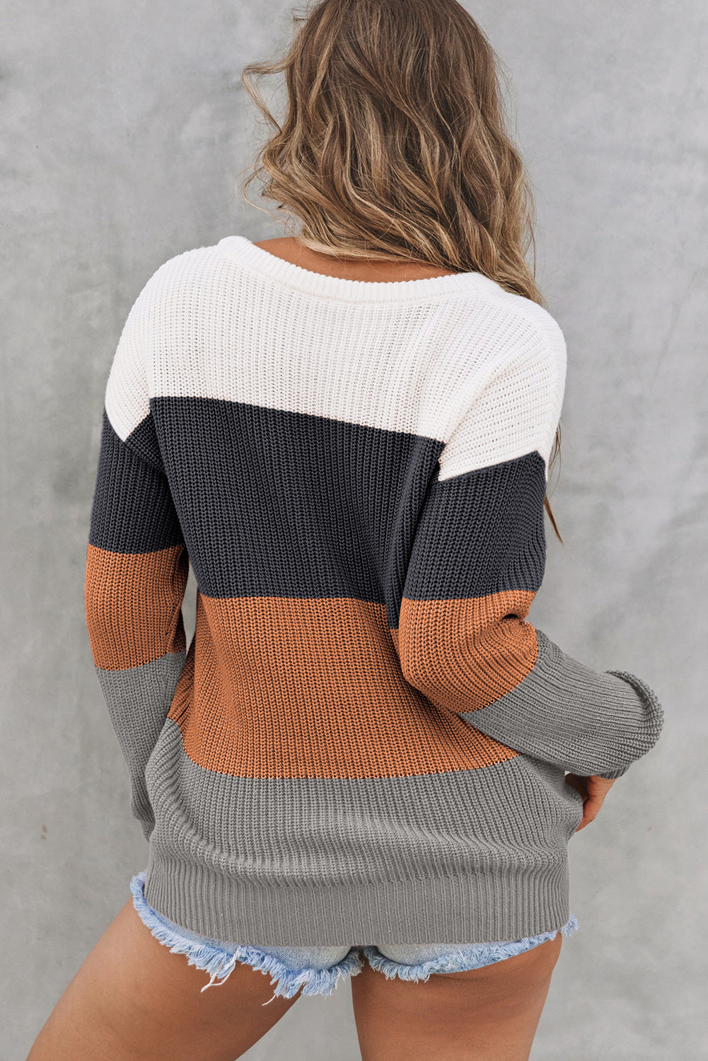 Roasted Coffee Colorblock Sweater