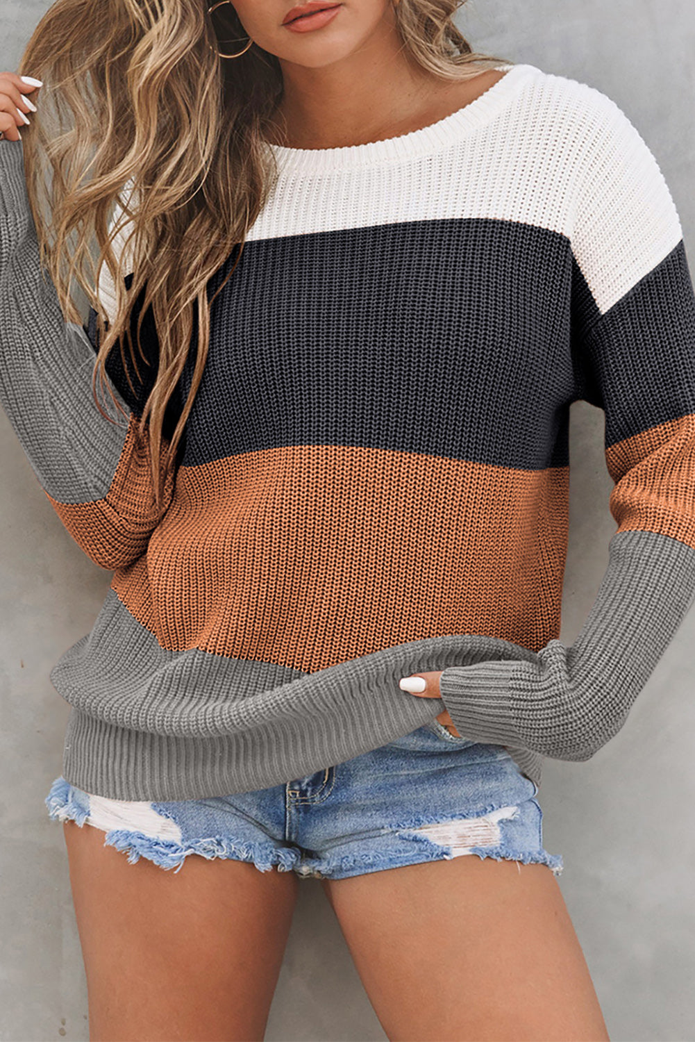 Roasted Coffee Colorblock Sweater