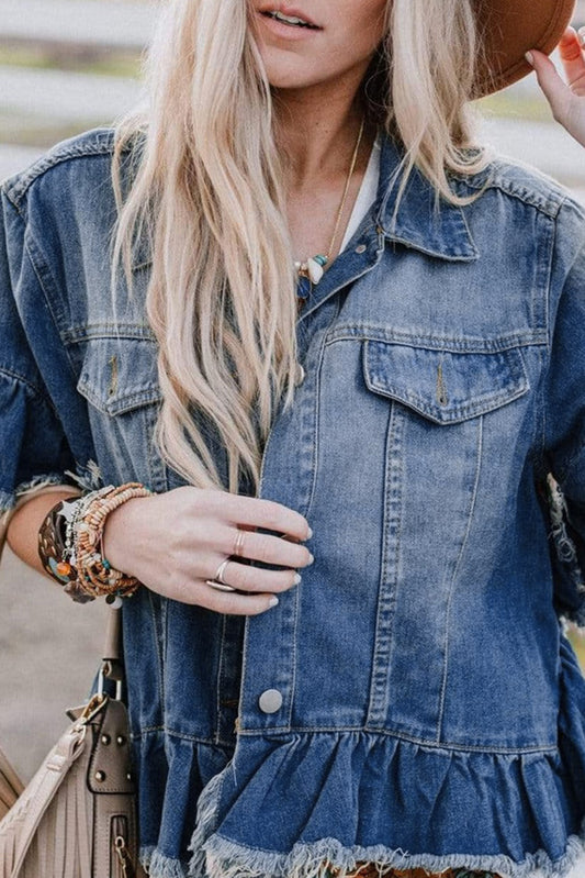 Peacock Sleeve Denim Jacket