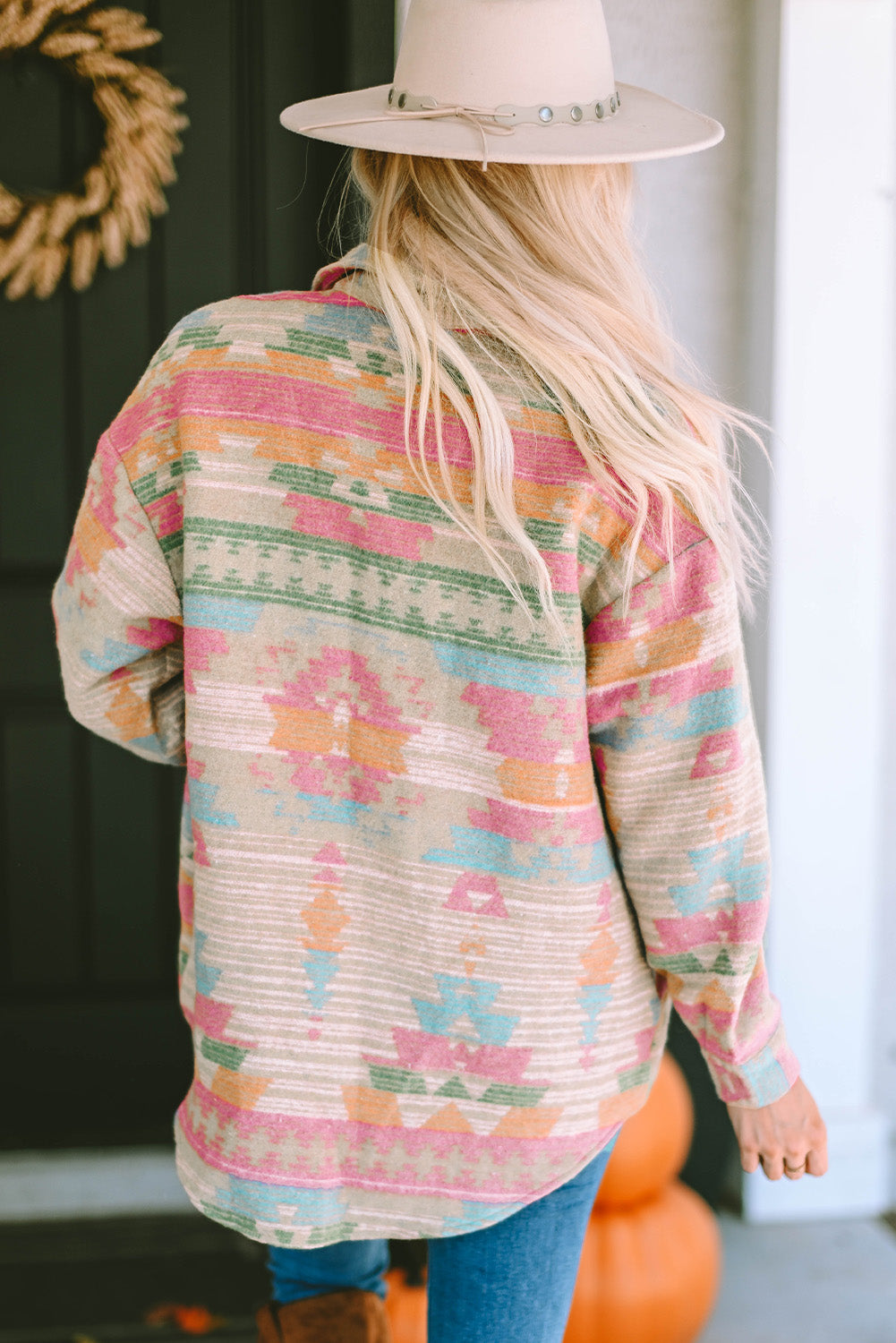 Pastel Western Aztec Shacket