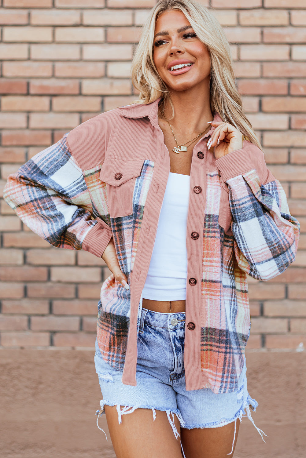 Pink Plaid Shacket