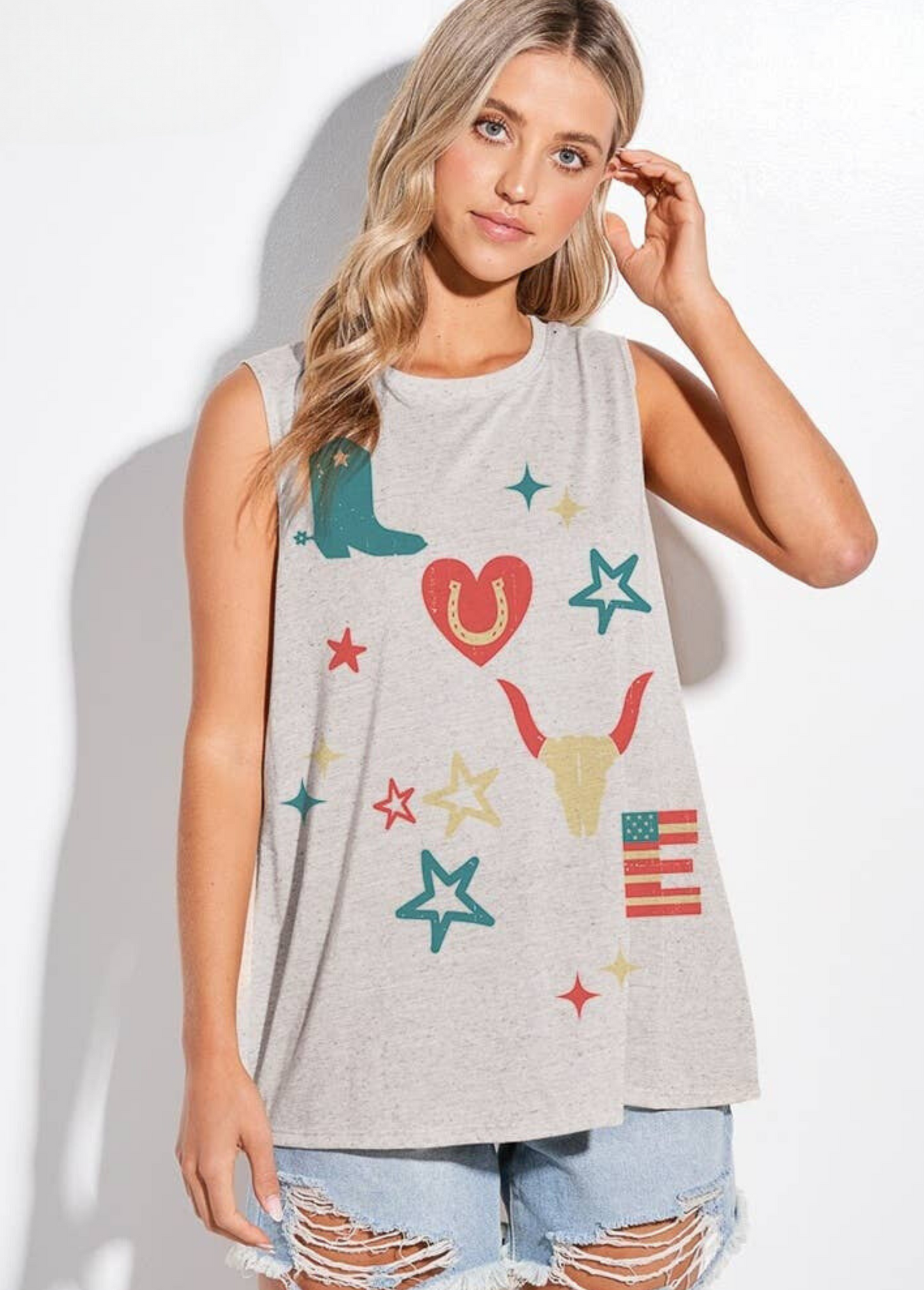 Ultra Soft LOVE Western Tank Top