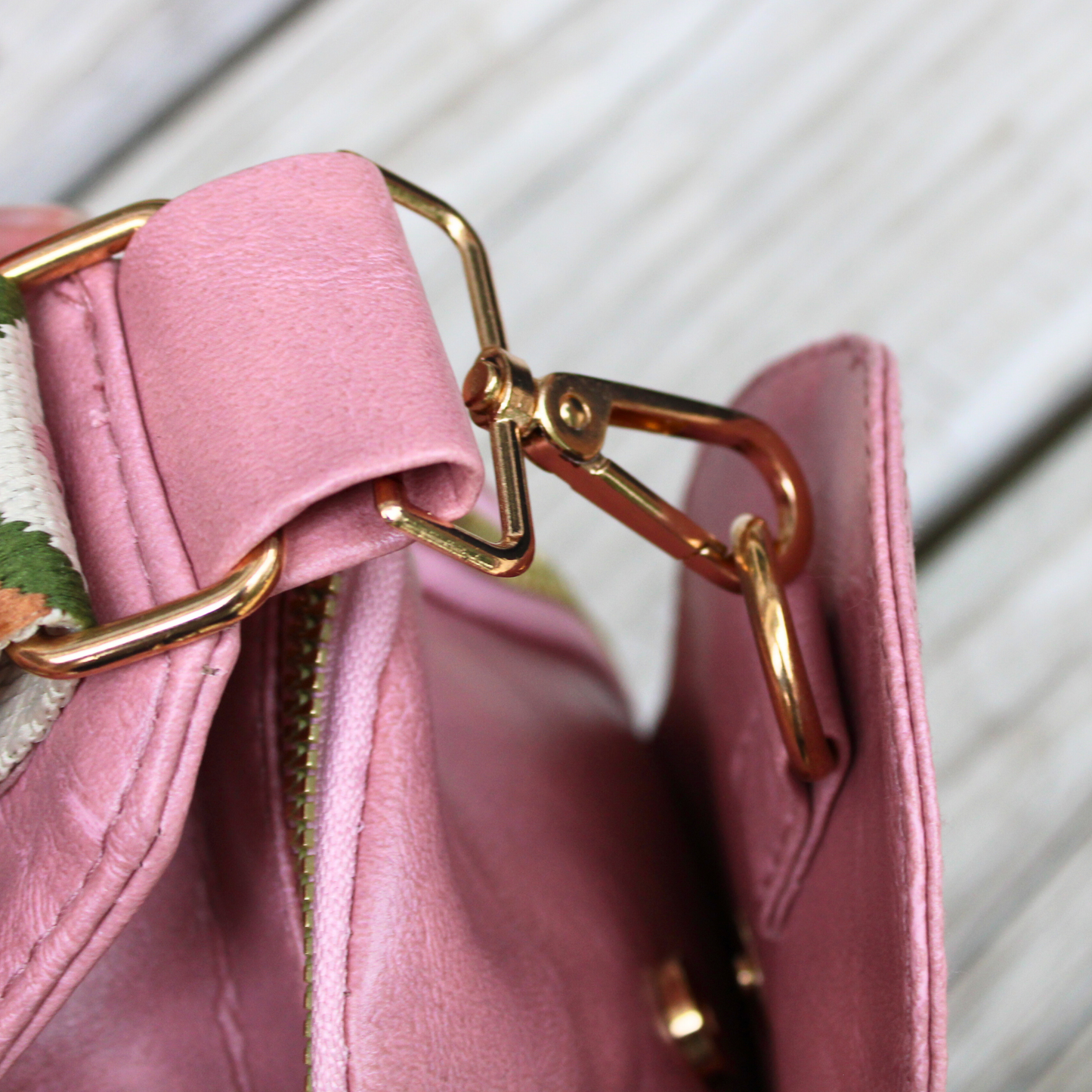 Dark Pink Vegan Leather Sling Bag