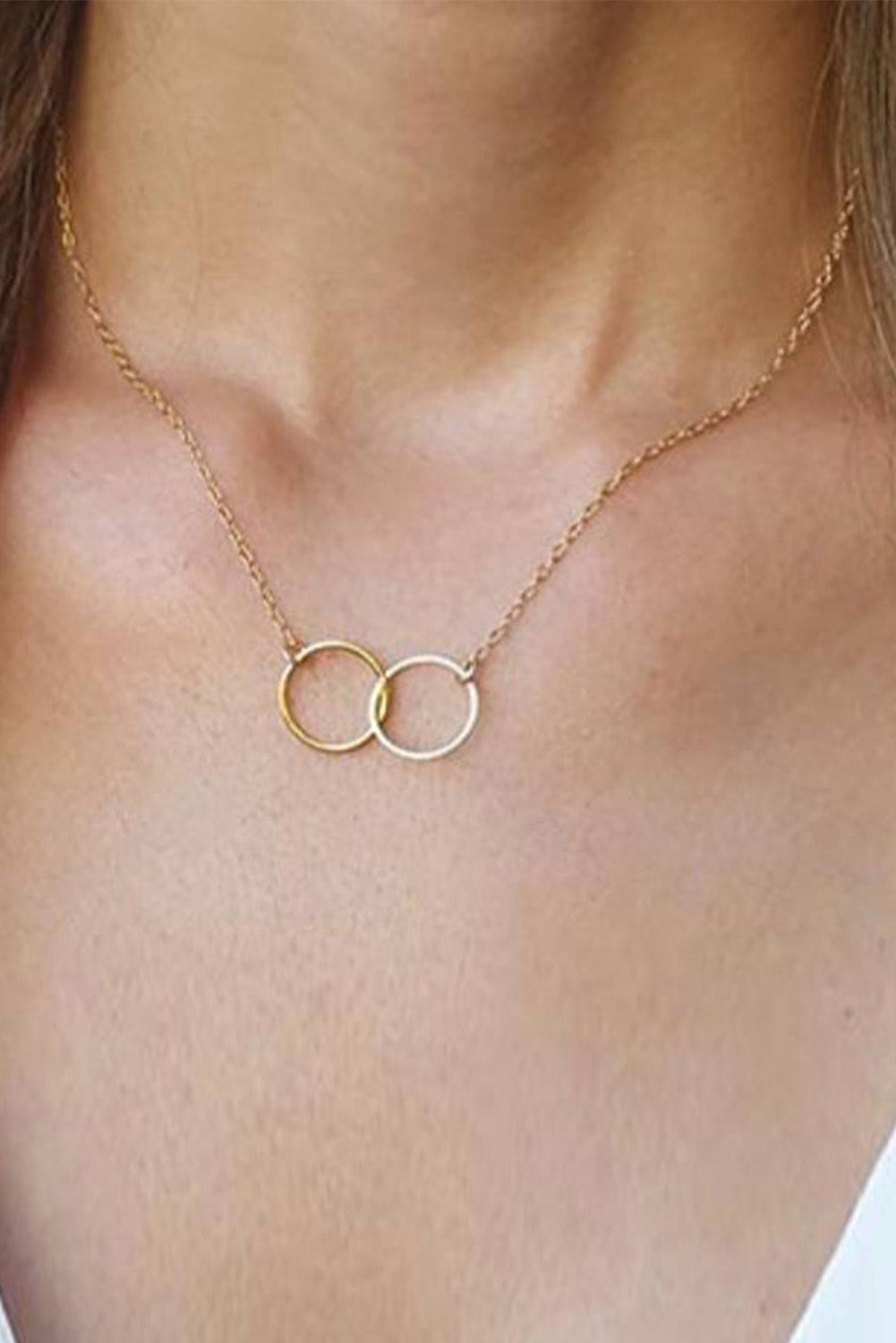 Double Circle Pendant Necklace