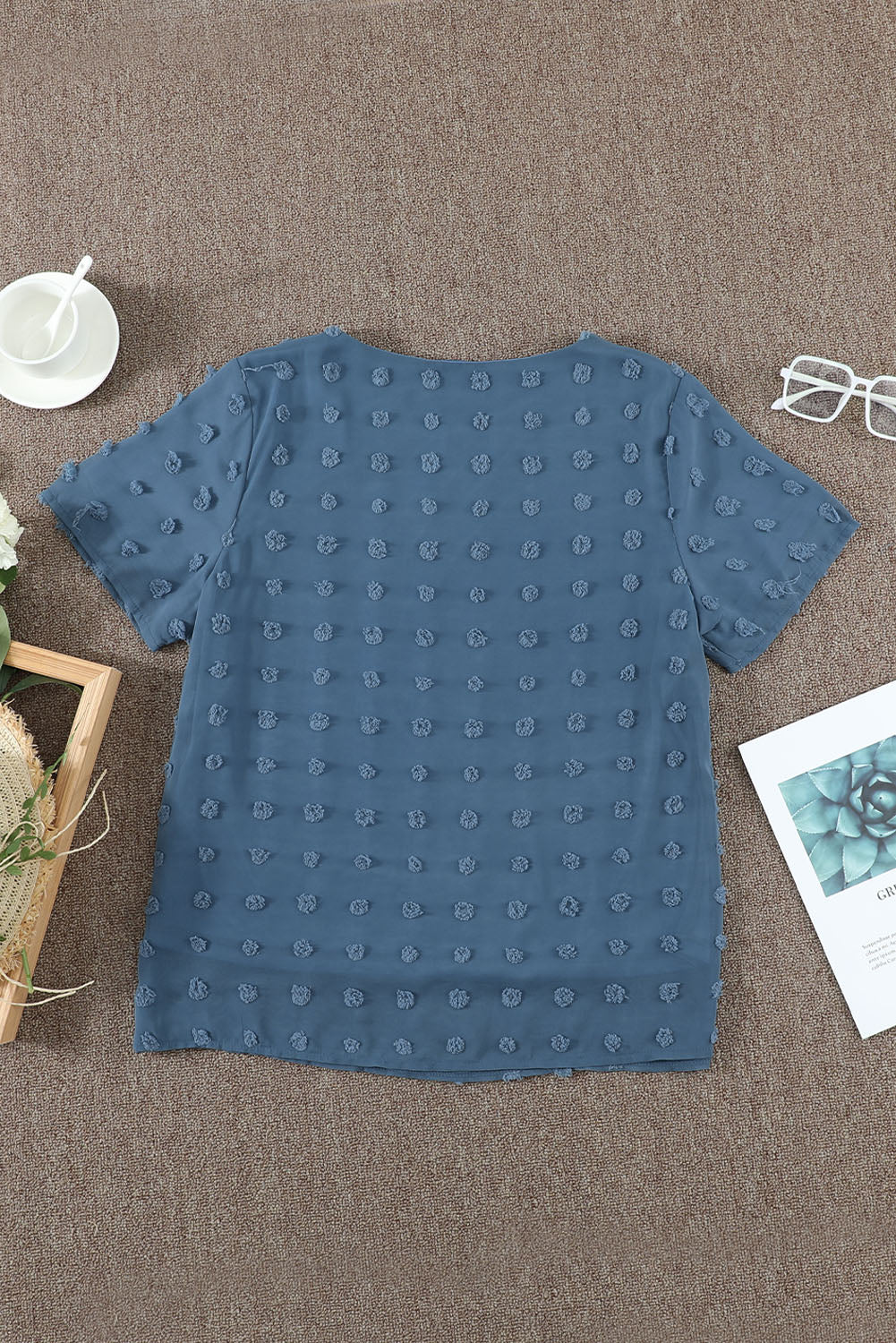 Blue Swiss Dot Top