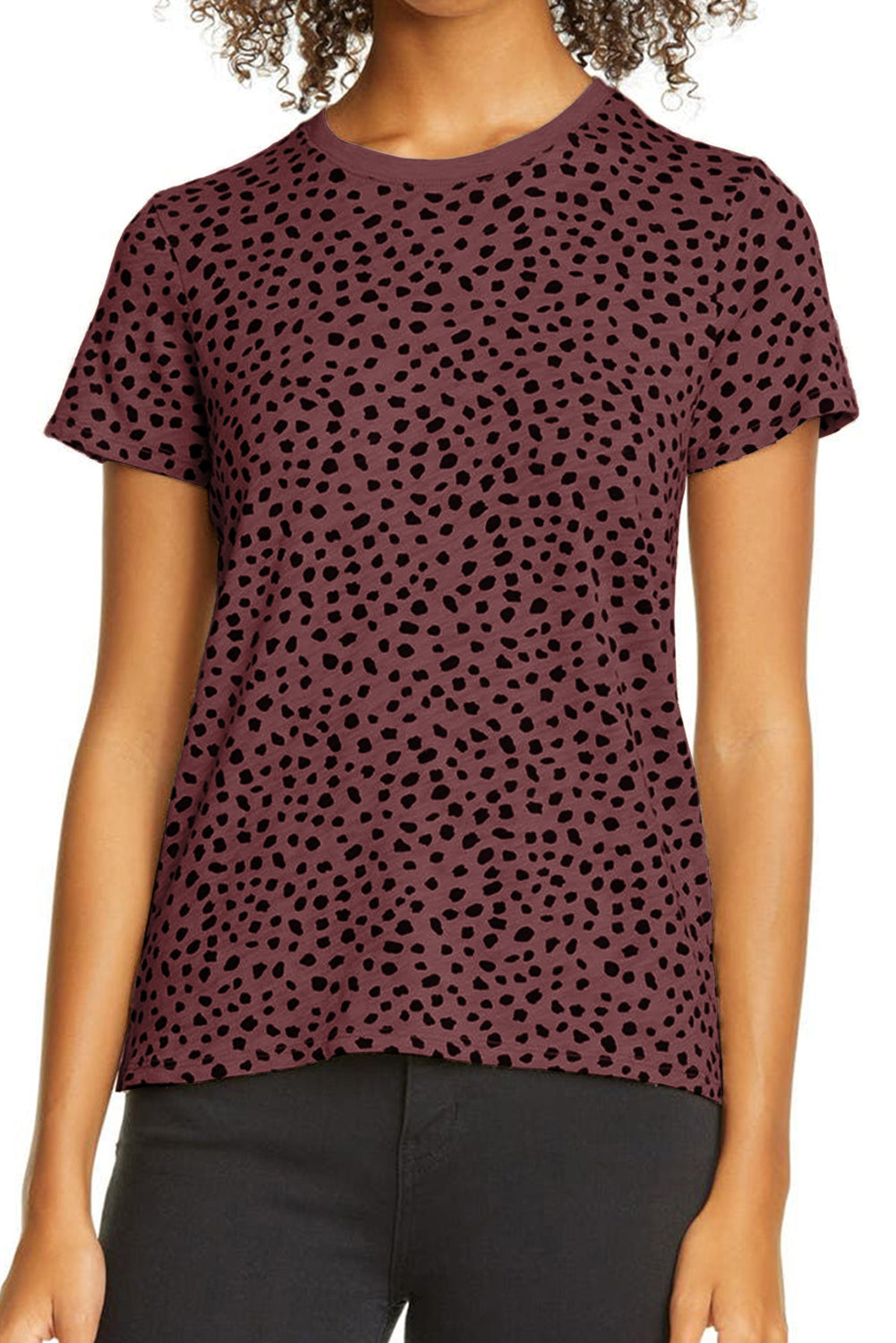 Mauve Cheetah Print Stretchy Tee