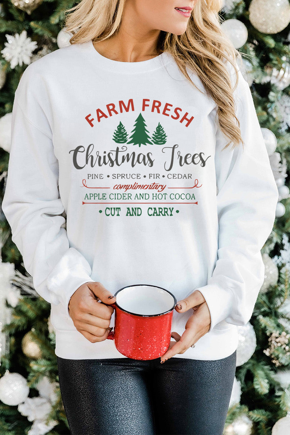 Farm Fresh Christmas Trees Crewneck Sweatshirt