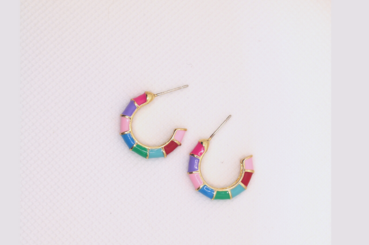 Rainbow “C” Earrings