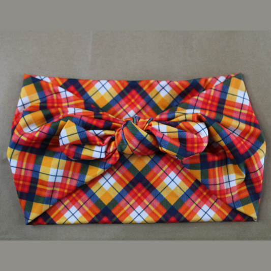 Energized Plaid Headhug-Faux Bow